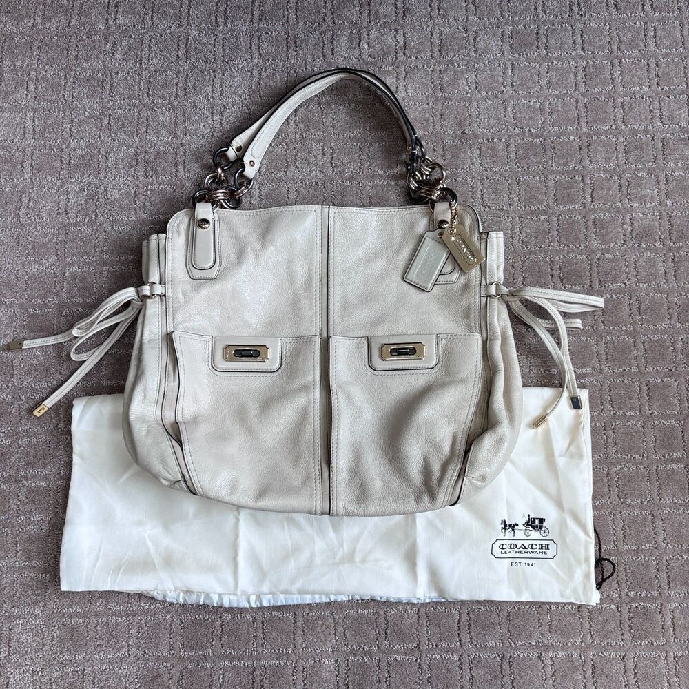 Coach Chelsea Flagship Leather Tote Shoulder Bag Shopper Cream Ivory Large 17786